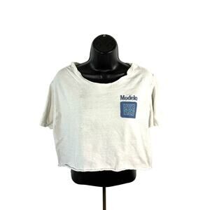 Modelo Especial Crop Top T Shirt Women’s Medium White Beer Graphic Tee